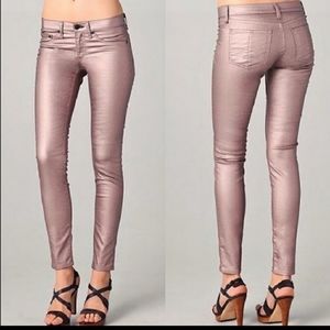 NWOT Rag & Bone Metallic Rose Jegging Jeans